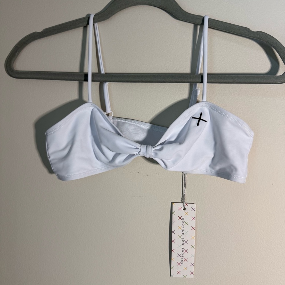 NWT Boutine LA White Bow Bathing Suit Top